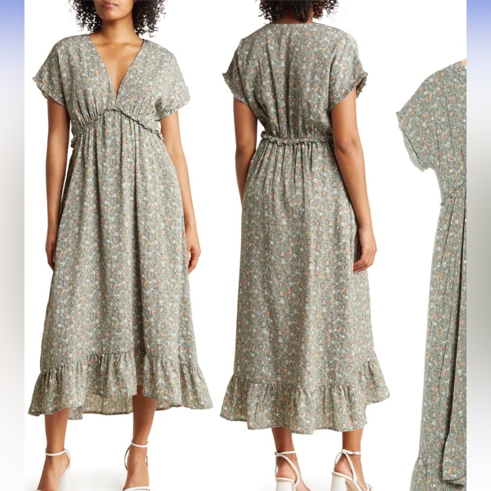 NWOT! Wishlist V Neck Floral Print Midi Dress